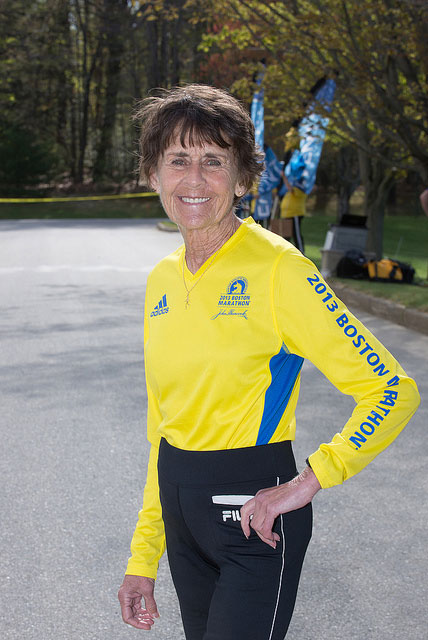 A year after stopping short, Desjardins crosses the Boston Marathon finish line