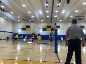 Knights volleyball game one against Bunker Hill 