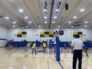 Knights volleyball in a match against Wyvers