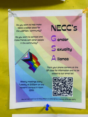A poster for NECC's GSA club