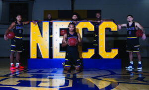 a photo of NECC basketball players