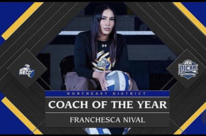 A photo of volleyball head coach, Francesca Nival named head coach of year