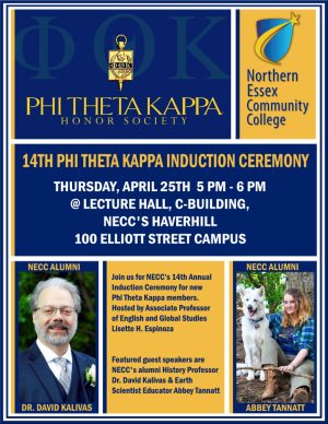 A flyer advertising PTK honors society induction ceremony. 