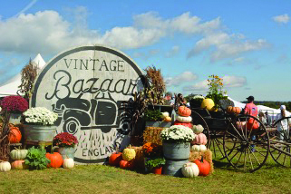 Entrance to Vintage Bazaar surrounded by Fall decorations