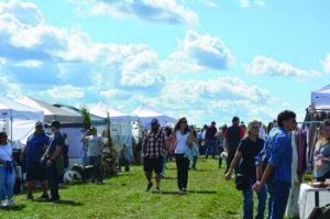 People strolling around Kimball Farms