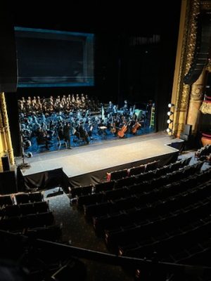 The orchestra of the Boston Lyric Opera Company ready to start Verdi’s most famous opera, “Aida.”