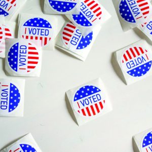 I voted stickers on a white background