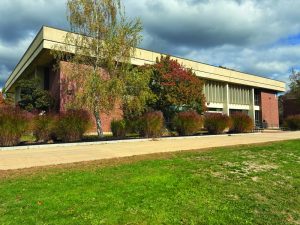 The library building on the Haverhill Campus of NECC