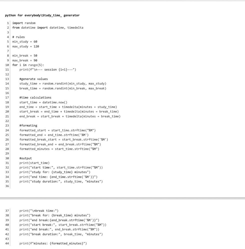 A picture of a python script Pheonix German created.