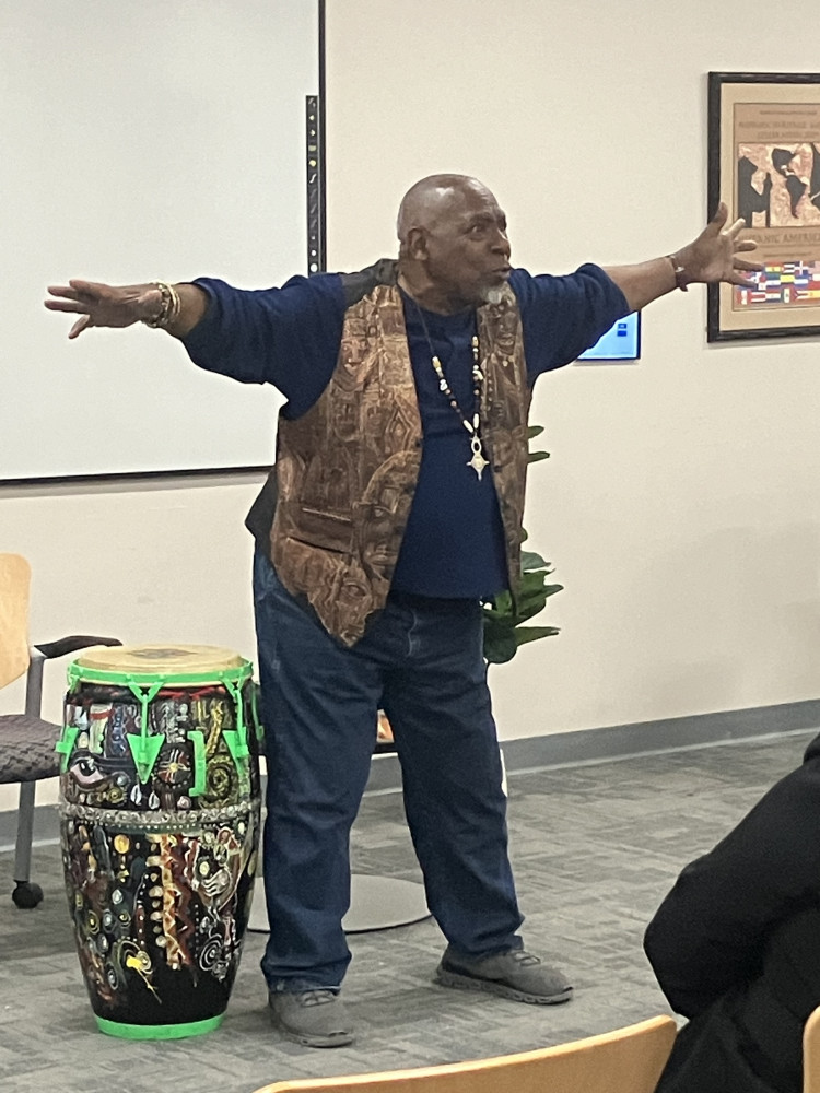 A storyteller entertaining the crowd