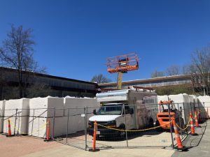 Photo of machinery and equipment used for the construction of the B and E building