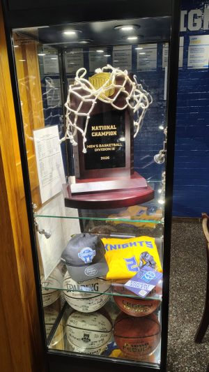 The nationals trophy the NECC's Men's Basketball team won