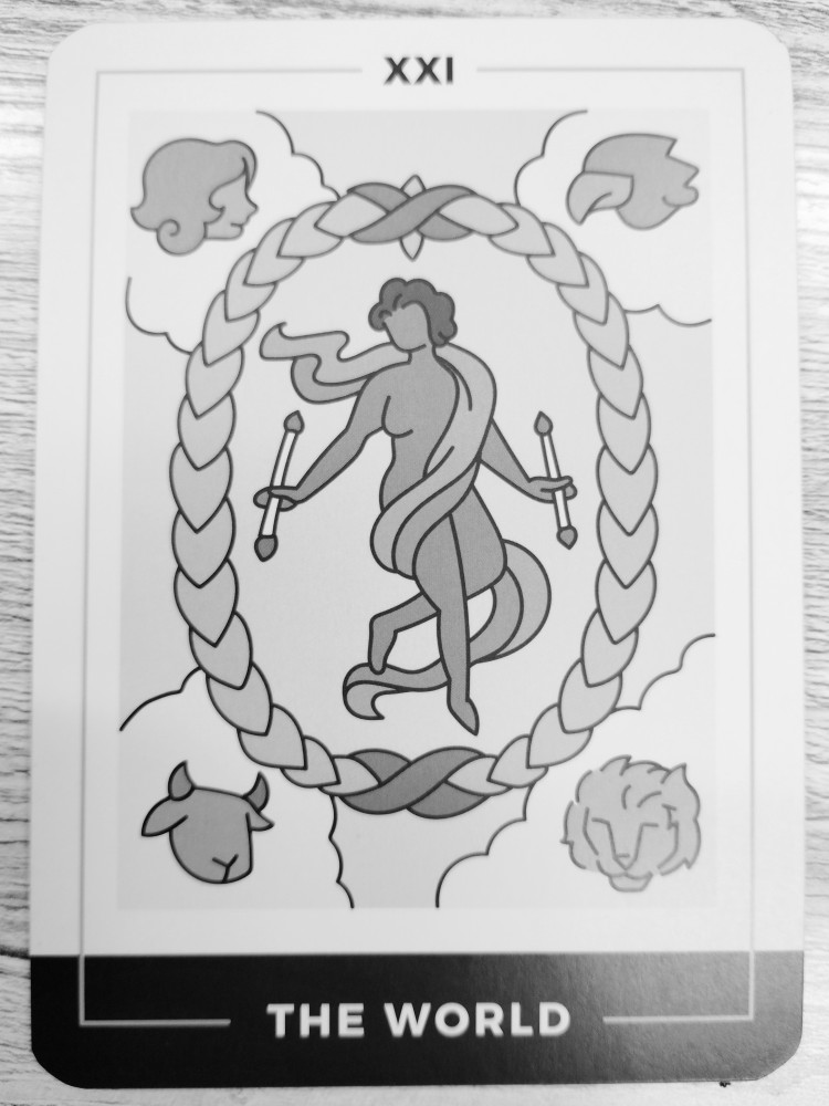 Tarot card showing the world