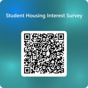 A QR code for the student housing interest survey